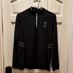 Nivo LPGA Black Pullover Quarter-Zip Golf Top Size M